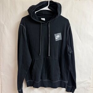 Nike Swoosh Sportswear Mens Black Hoodie Pullover Just Do It Sweater Active S